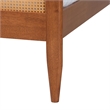 Baxton Studio Walthard Light Walnut King Platform Bed with Woven Rattan