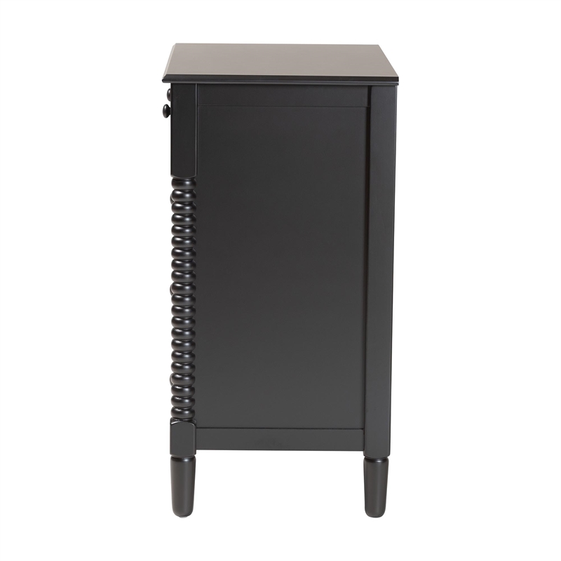 Baxton Studio Braith Farmhouse Black Spindle Wood 5-Drawer Chest