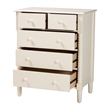 Baxton Studio Braith Farmhouse Ivory Spindle Wood 5-Drawer Chest