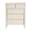Baxton Studio Braith Farmhouse Ivory Spindle Wood 5-Drawer Chest