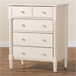 Baxton Studio Braith Farmhouse Ivory Spindle Wood 5-Drawer Chest