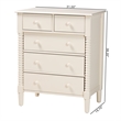 Baxton Studio Braith Farmhouse Ivory Spindle Wood 5-Drawer Chest