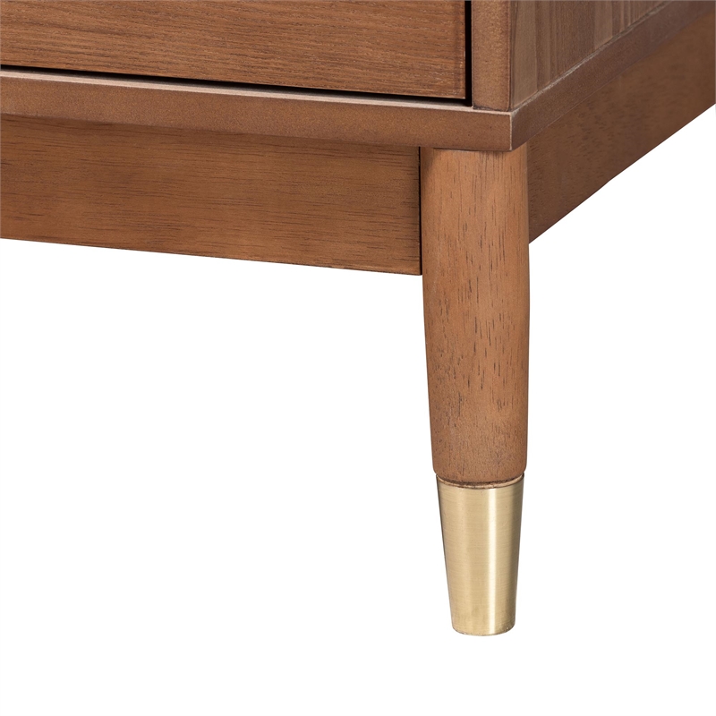 Baxton Studio Mandolin Mid-Century Ash Walnut Wood 6-Drawer Dresser
