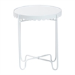Baxton Studio Laverne White Metal Side Table with Tray Top Accent Table