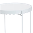 Baxton Studio Laverne White Metal Side Table with Tray Top Accent Table