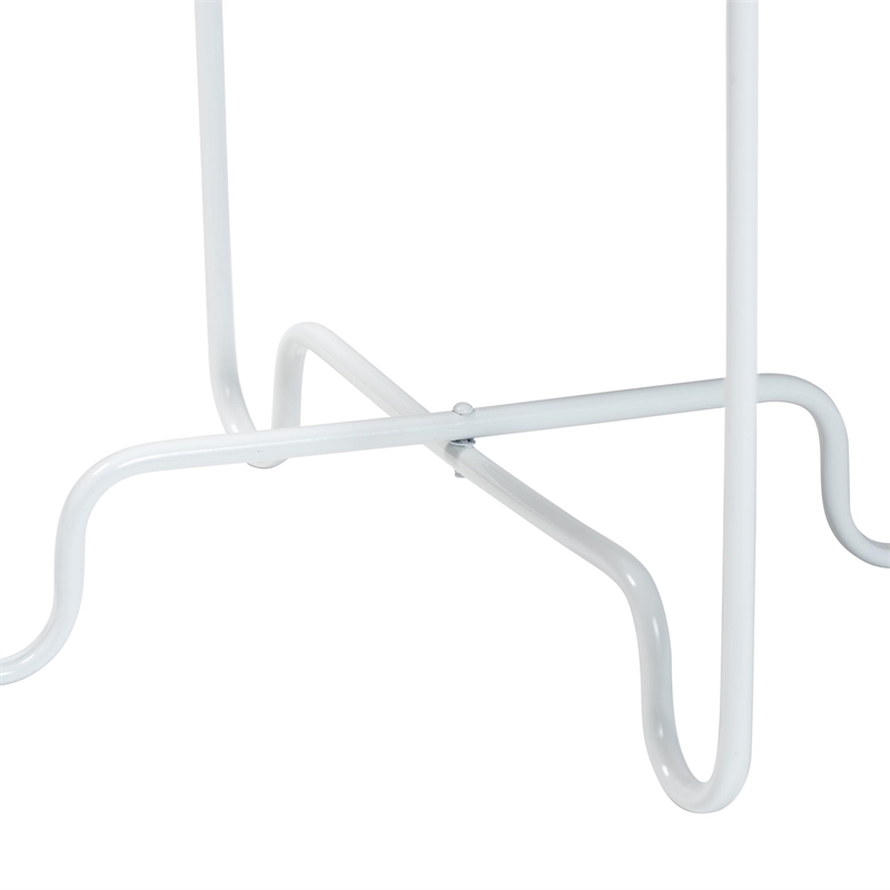Baxton Studio Laverne White Metal Side Table with Tray Top Accent Table