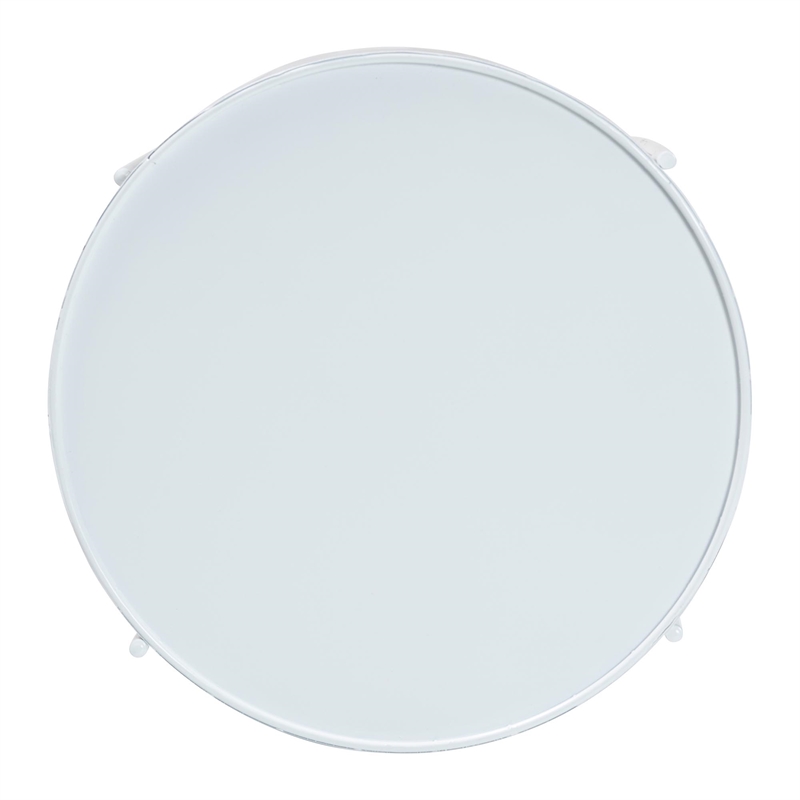 Baxton Studio Laverne White Metal Side Table with Tray Top Accent Table