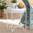 Baxton Studio Laverne White Metal Side Table with Tray Top Accent Table