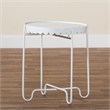 Baxton Studio Laverne White Metal Side Table with Tray Top Accent Table