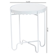 Baxton Studio Laverne White Metal Side Table with Tray Top Accent Table