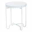 Baxton Studio Laverne White Metal Side Table with Tray Top Accent Table