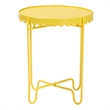 Baxton Studio Laverne Yellow Metal Side Table with Tray Top Accent Table