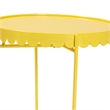 Baxton Studio Laverne Yellow Metal Side Table with Tray Top Accent Table