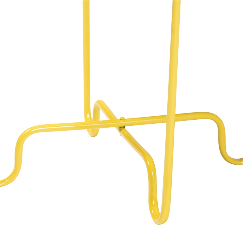 Baxton Studio Laverne Yellow Metal Side Table with Tray Top Accent Table