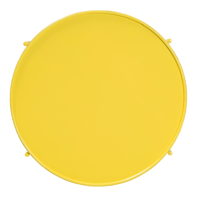 Baxton Studio Laverne Yellow Metal Side Table with Tray Top Accent Table