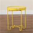 Baxton Studio Laverne Yellow Metal Side Table with Tray Top Accent Table