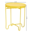 Baxton Studio Laverne Yellow Metal Side Table with Tray Top Accent Table