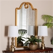 Baxton Studio Elian Gold Wall Mirror with Decorative Top