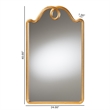Baxton Studio Elian Gold Wall Mirror with Decorative Top