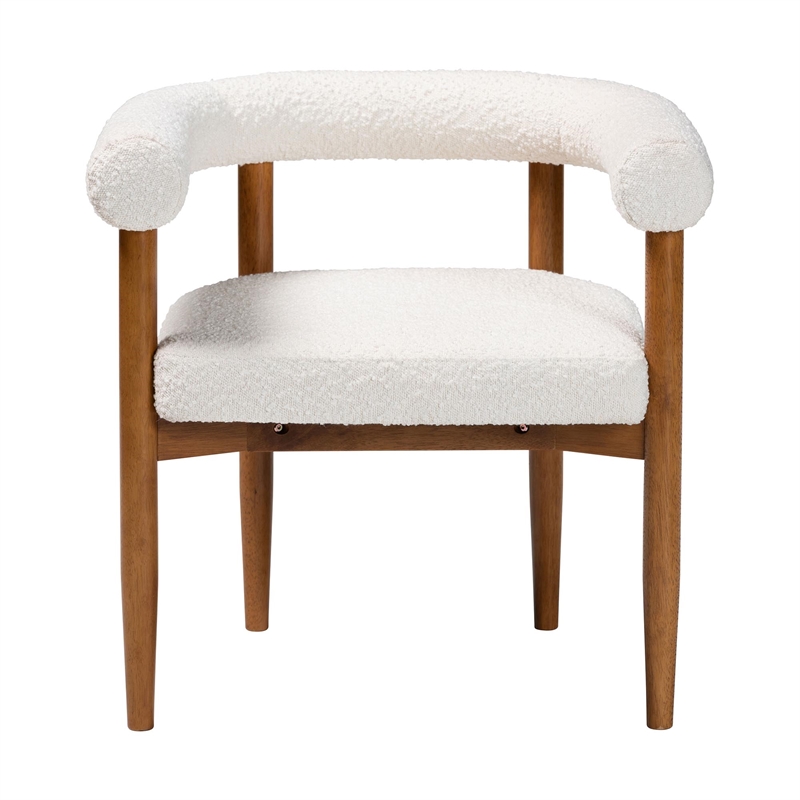 Baxton Studio Caia Boucle Brown Dining Chair