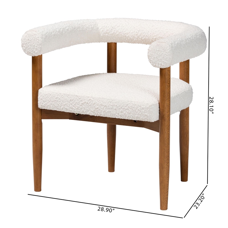 Baxton Studio Caia Boucle Brown Dining Chair