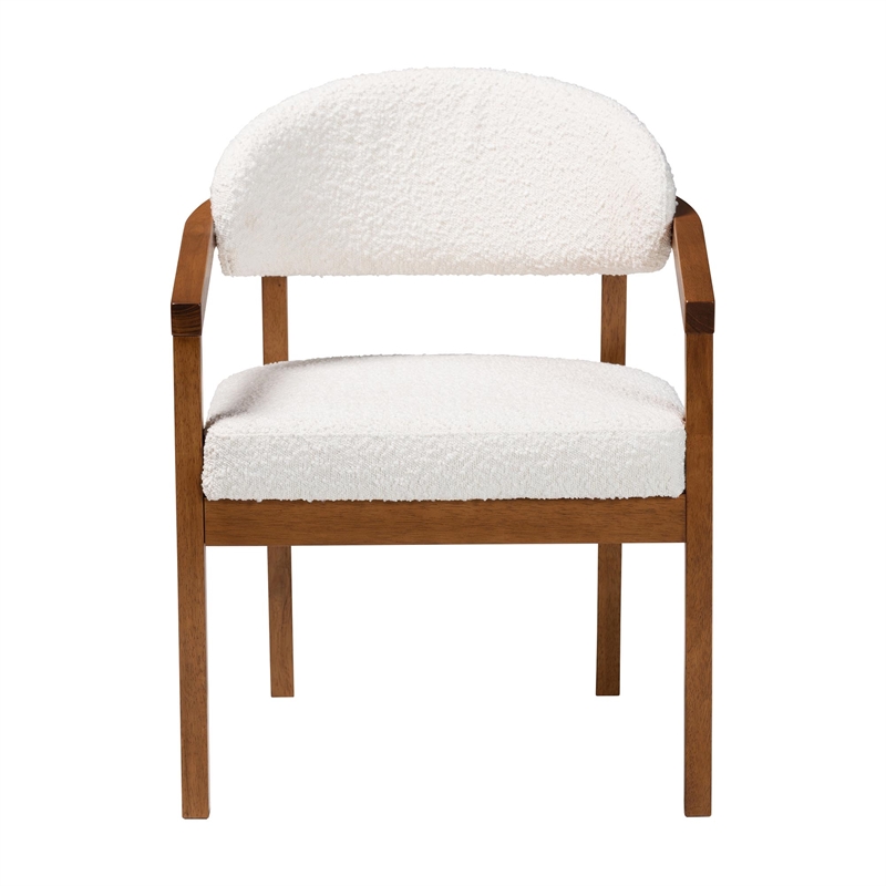 Baxton Studio Biana Boucle White Dining Chair
