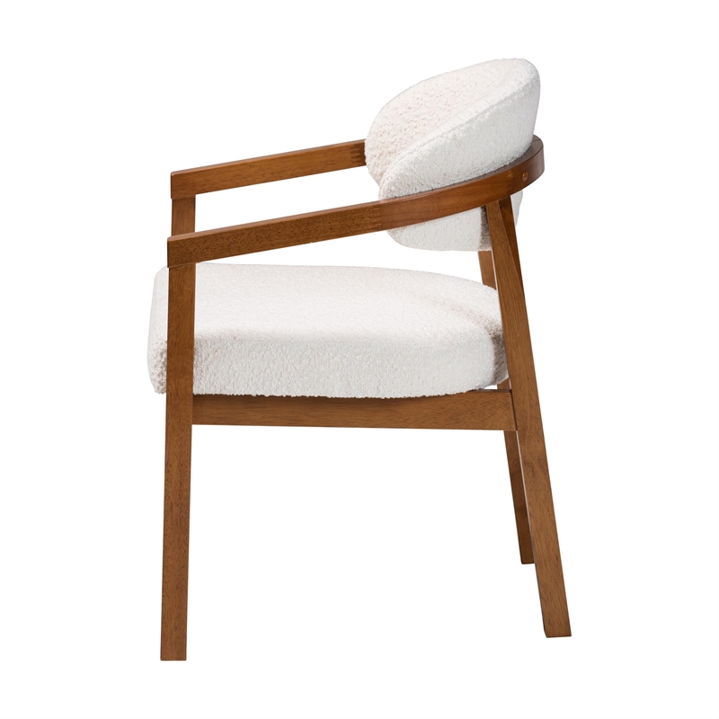 Baxton Studio Biana Boucle White Dining Chair