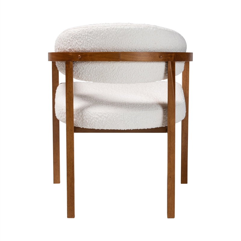 Baxton Studio Biana Boucle White Dining Chair