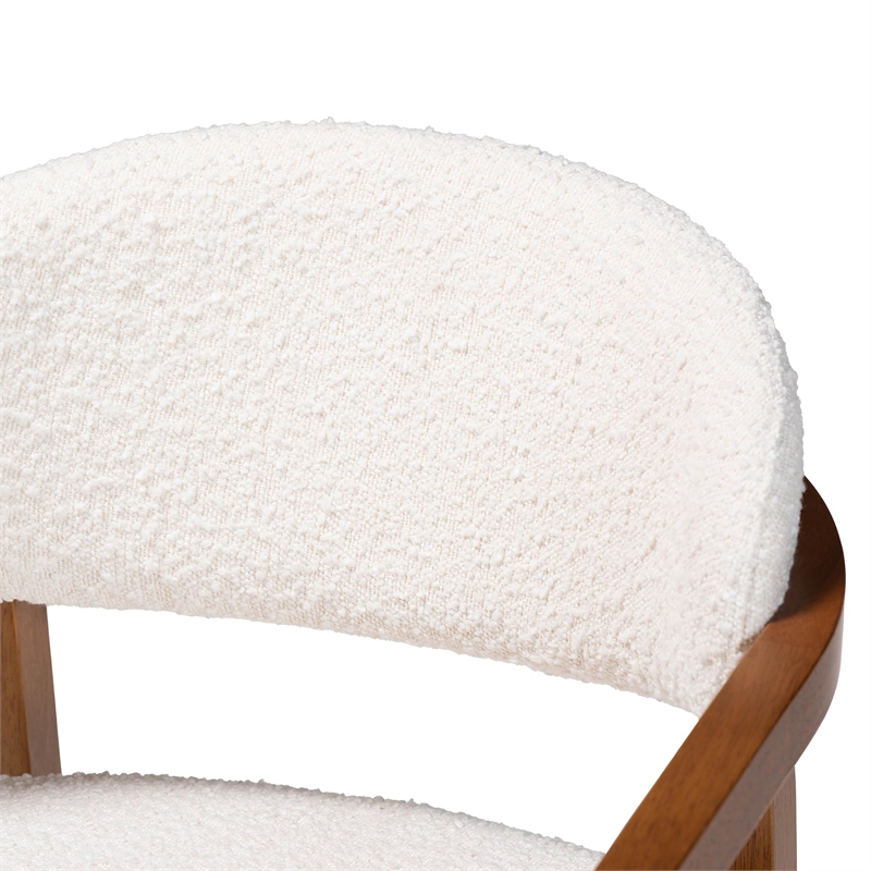 Baxton Studio Biana Boucle White Dining Chair