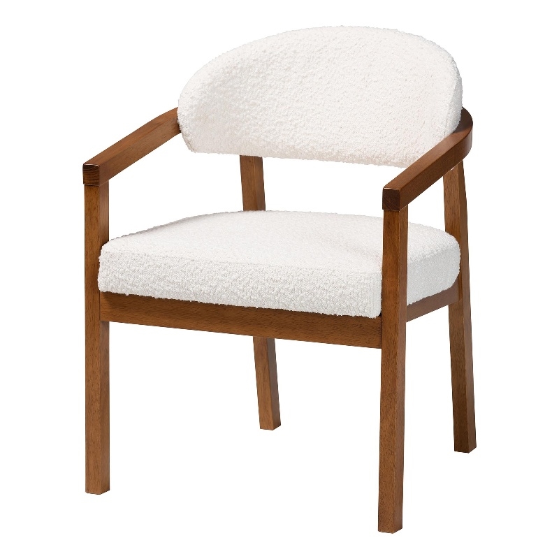 Baxton Studio Biana Boucle White Dining Chair