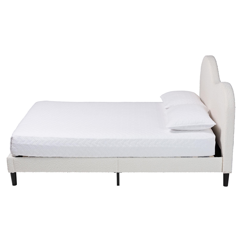 Baxton Studio Dalton Boucle Upholstered Queen Size Platform Bed