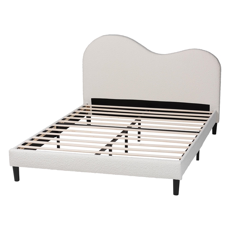 Baxton Studio Dalton Boucle Upholstered Queen Size Platform Bed