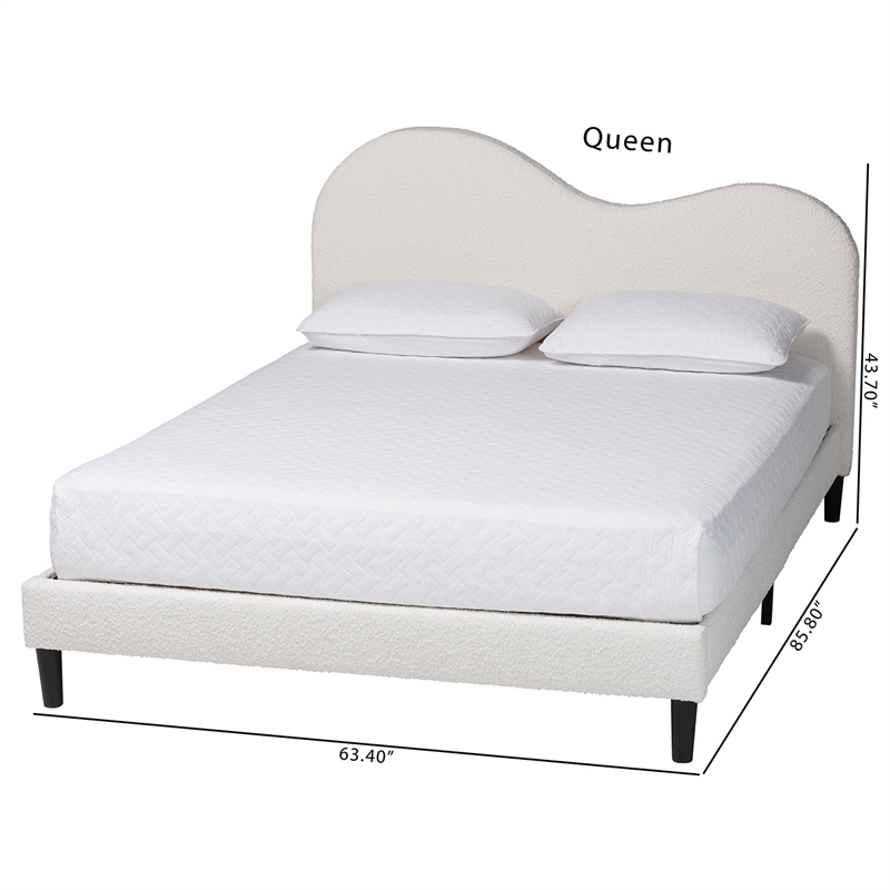 Baxton Studio Dalton Boucle Upholstered Queen Size Platform Bed