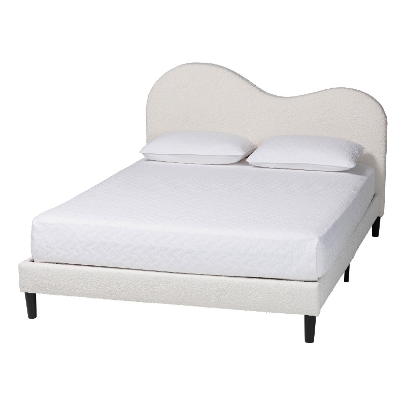 Baxton Studio Dalton Boucle Upholstered Queen Size Platform Bed