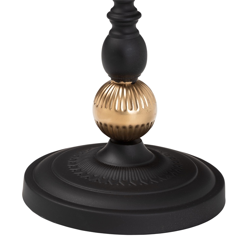 Baxton Studio Javion Round Accent Side Table Black and Gold Metal End Table
