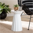 Baxton Studio Ulmer Metal Scalloped Side Table Modern Round Accent Table