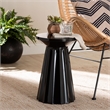 Baxton Studio Ulmer Metal Scalloped Side Table Modern Round Accent Table
