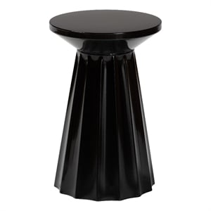 Baxton Studio Ulmer Metal Scalloped Side Table Modern Round Accent Table