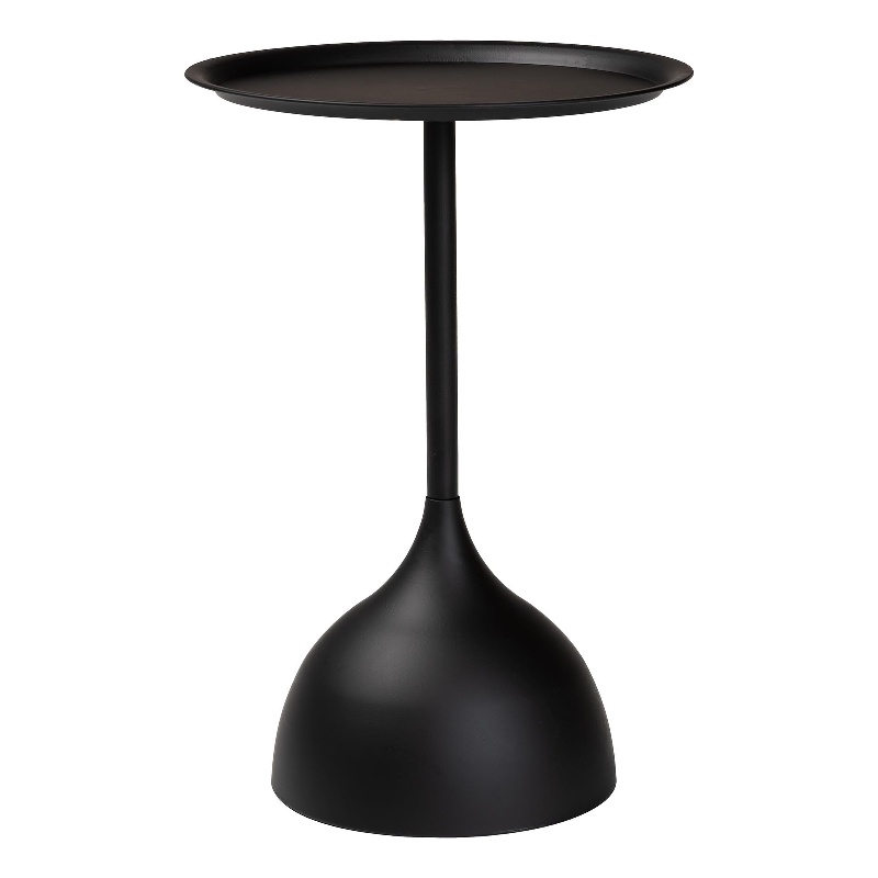 Baxton Studio Webb Black Metal Pedestal Side Table Modern Accent Table