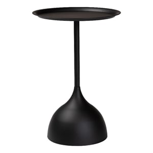 Baxton Studio Webb Black Metal Pedestal Side Table Modern Accent Table