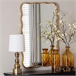 Baxton Studio Cassara Gold Scalloped Rectangular Wall Mirror - Decorative Accent