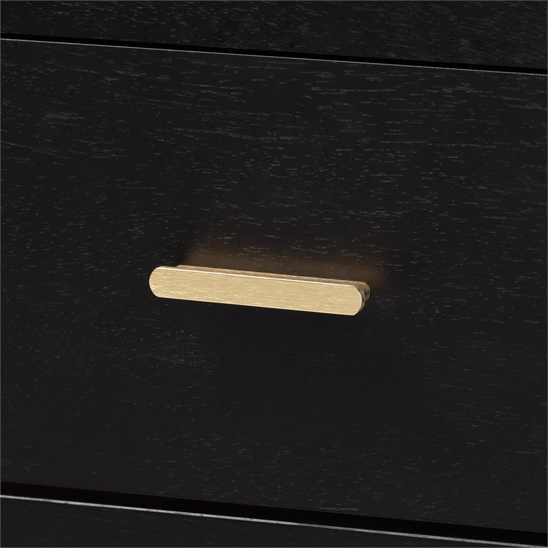 Baxton Studio Marisela Black Wood Drawers - 4-Drawer Vertical Storage Dresser