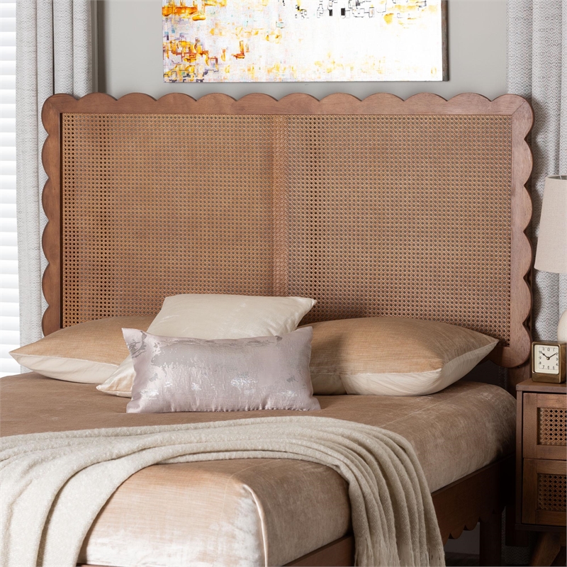 Baxton Studio Orianthe Headboard Boho Chic Bed Backrest Queen Size