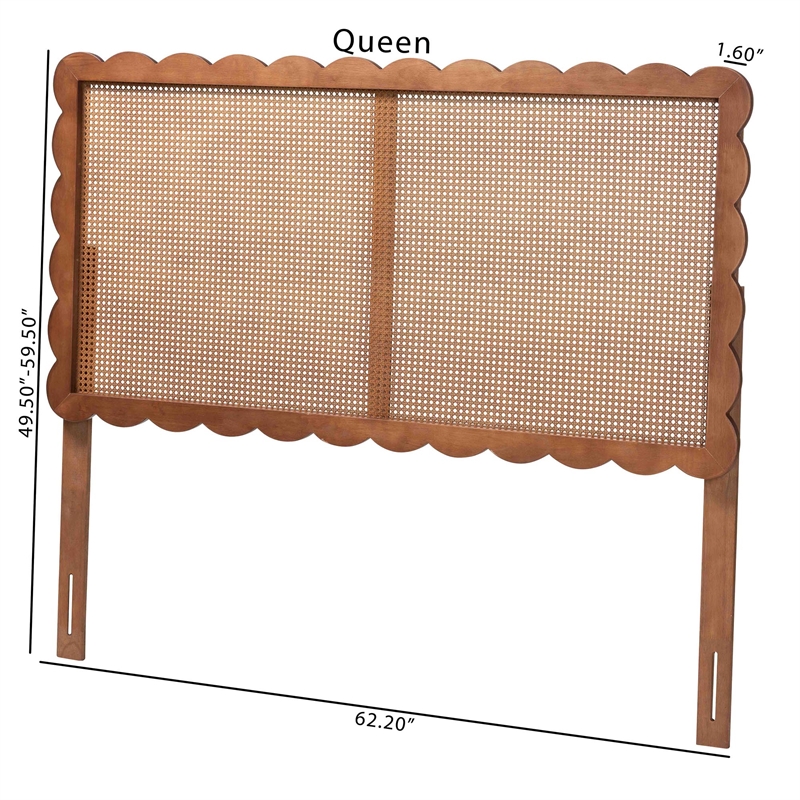 Baxton Studio Orianthe Headboard Boho Chic Bed Backrest Queen Size