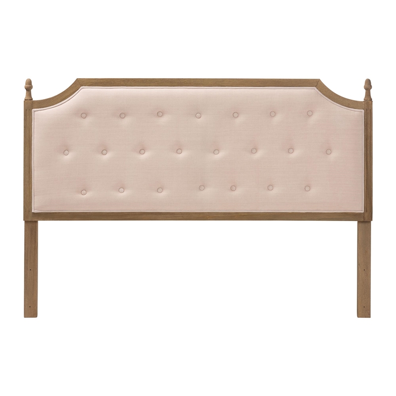 Baxton Studio Lourdes Upholstered Headboard with Wood Frame Queen Size