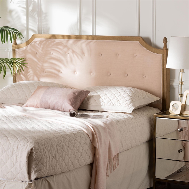 Baxton Studio Lourdes Upholstered Headboard with Wood Frame Queen Size
