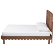 Baxton Studio Orianthe Platform Bed with Rattan Headboard Queen Size