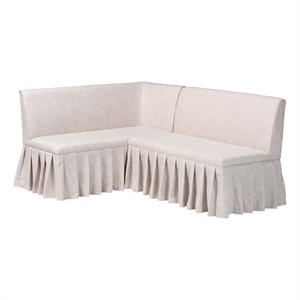 Baxton Studio Bryna 2 Piece Fabric Upholstered Dining Nook Bench Set Beige