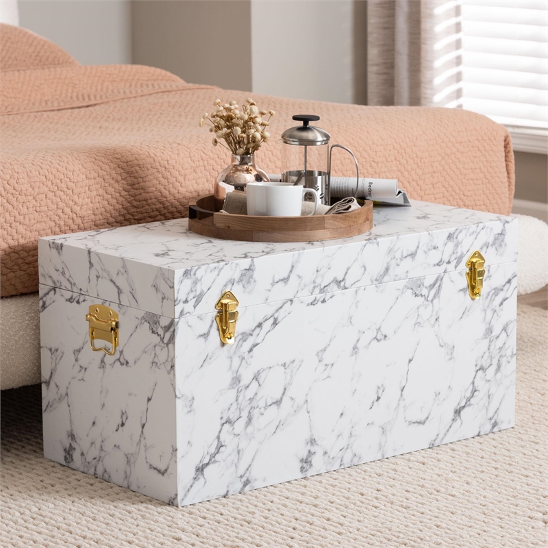 Baxton Studio Brenta Storage Trunk - Decorative Organizer Chest