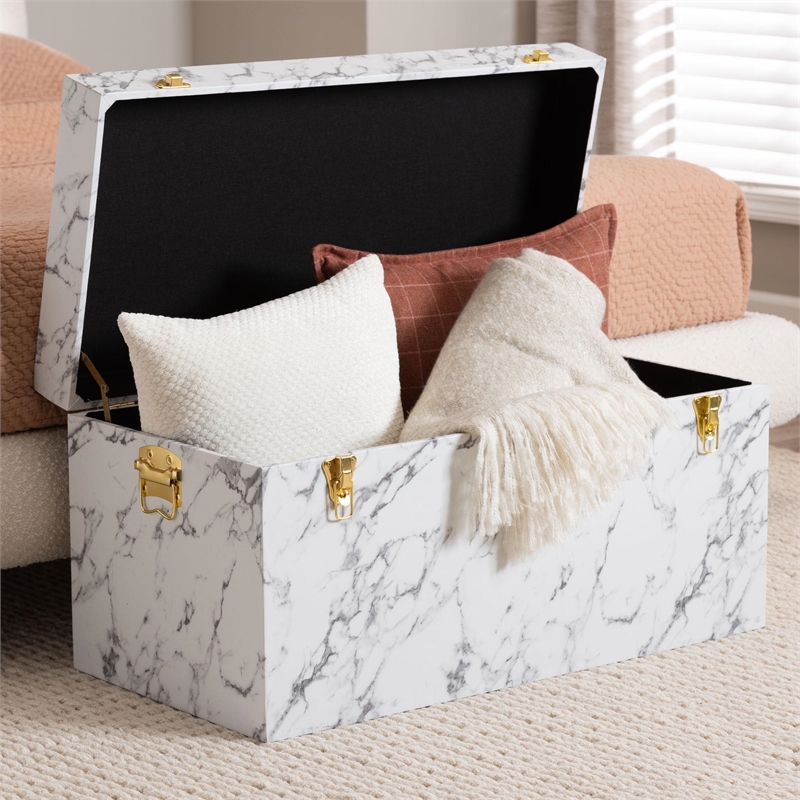 Baxton Studio Brenta Storage Trunk - Decorative Organizer Chest